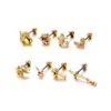 Wholesale 316L Stainless Steel Copper Ear Cartilage Rings & Studs Geometric Waterproof Non Tarnish Surgical Steel Women'S