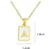 Fashion Letter Stainless Steel Inlay Shell Pendant Necklace 1 Piece