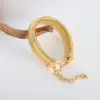 PVD Coated Real Gold Plated 18K Gold Solid Color Titanium Steel Simple Style Waterproof Non Tarnish Bracelets Necklace