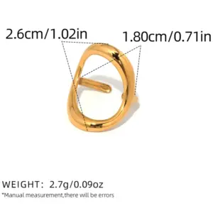 Gold / One Size / 1 Piece of round Hollow Ring