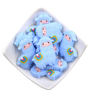 Alpaca [silicone beads] small blue
