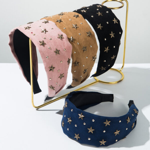 Wholesale Niche Design Instagram Sense Japanese and Korean Hair Hoop Female Online Celebrity Blogger with Star Rivet Accessories Simple All-match Hair Accessories