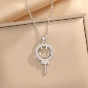 432 Silver Smiley Necklace