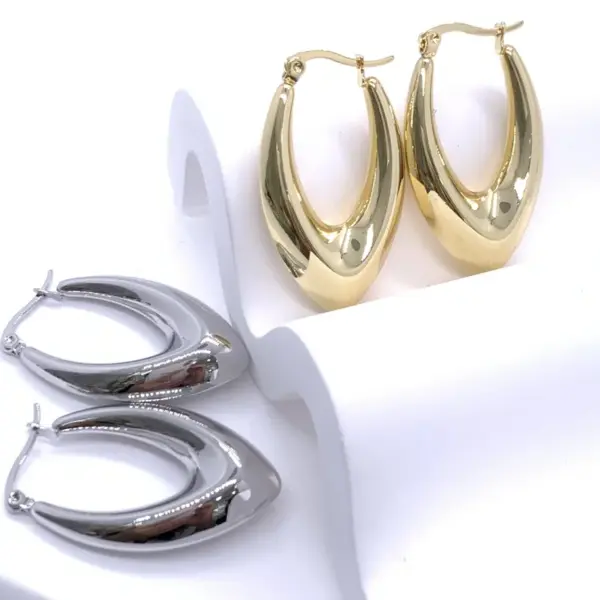 Wholesale 1 Pair Ig Style U Shape Plating Stainless Steel Earrings