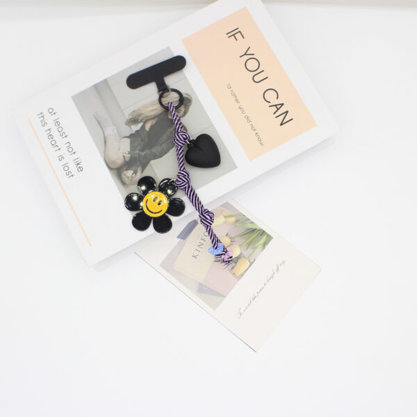 Wholesale Bag charm, phone lanyard, sunflower smiley face creative keychain