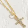 Wholesale Elegant Simple Style Cross Infinity Copper 14k Gold Plated White Gold Plated Zircon Pendant Necklace In Bulk