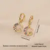 Wholesale Ion Plating (IP) Real Gold Plated Rainbow Moon Cherry 304 Stainless Steel Retro Classic Style Waterproof Non Tarnish Charm Sleeper Hoop Earrings Drop