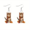 Wholesale Halloween Thanksgiving Cat Acrylic Earrings