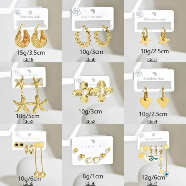304 Stainless Steel Star Electroplating K Gold Plated Gold Plated Elegant Cute Drop Earrings Ear Studs