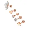 Vacuum Plating Heart Shape Horse Stainless Steel Simple Style Ear Studs