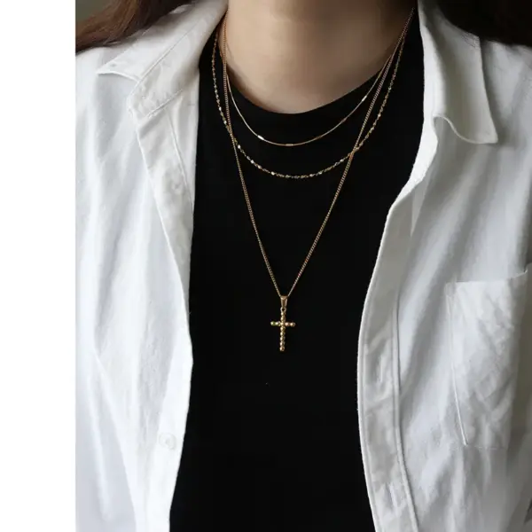 PVD Coated Real Gold Plated 18K Gold Geometric 304 Stainless Steel Simple Style Waterproof Non Tarnish 304 Stainless Steel Necklace