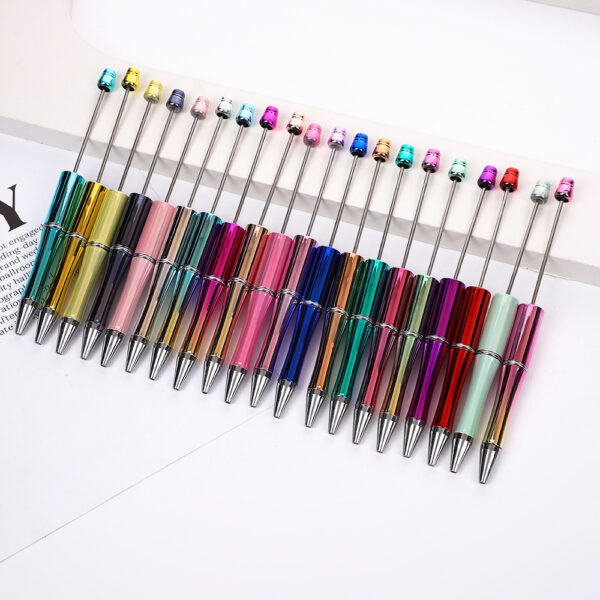 Wholesale beaded pens/DIY electroplated bead pen UV three-color plating