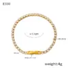 Wholesale 304 Stainless Steel Quadrilateral Round PVD Coated Zircon Real Gold Plated Elegant Simple Style Waterproof Non Tarnish Plating Inlay Tennis Chain Lobster Trigger Clasp Closure Bracelets