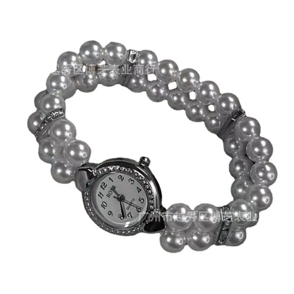 oly-ff41436544843041b9343a428150a118 Wholesale Spice Girls Y2K Millennium Love Imitation Diamond Pearl Watch Korean Bracelet Didi Trendy Heart-shaped ins Dual-purpose Sweet Girl Watch