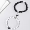Wholesale Fashion Heart Shape Agate Beaded Bracelets 1 Set