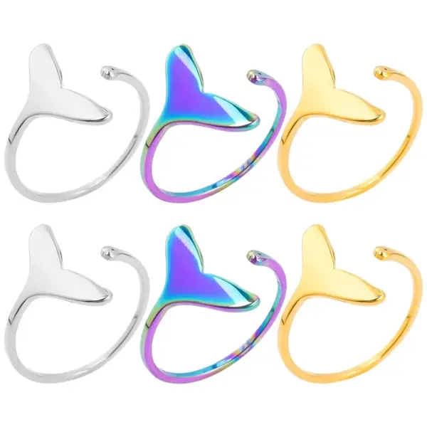 PVD Coated Real Gold Plated 18K Gold Geometric 304 Stainless Steel INS Style Waterproof Non Tarnish Open Ring