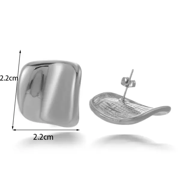 PVD Coated Solid Color 304 Stainless Steel Simple Style Waterproof Non Tarnish Ear Studs