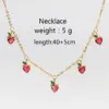 Wholesale Jewelry Simple Style Classic Style Cherry Fruit Copper Zircon Pendant Necklace