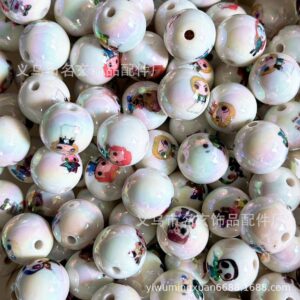 Wholesale Printed Christmas beads cartoon beads
