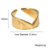 Wholesale Jewelry Fashion Geometric 304 Stainless Steel 18K Gold Plated Irregular Stainless Steel Rings
