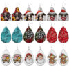 oly-ff601554a79d092bd12db5c10d4c8abc Wholesale Christmas PU leather teardrop earrings