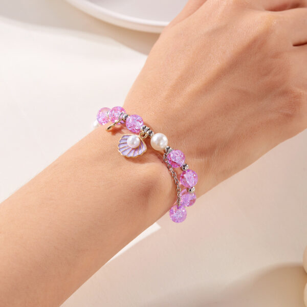 Wholesale Hot New Oil Dropping Shell Popcorn Beads Pearl Beaded Bell Woven Rope Bracelet Fashion Niche Fairy Bracelet