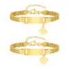 Wholesale PVD Coated Real Gold Plated 18K Gold Heart Shape Butterfly 304 Stainless Steel Cute Waterproof Non Tarnish 304 Stainless Steel Bracelets