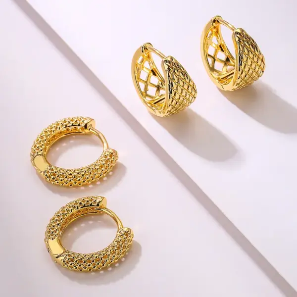 Wholesale Fashion U Shape Copper Plating Hoop Earrings 1 Pair