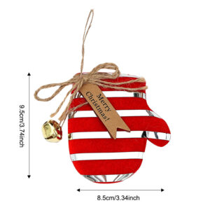 Red striped pendant and small gloves