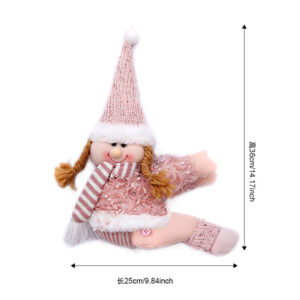 Pink curtain button-white ball knitted hat