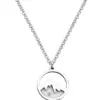 Wholesale Jewelry IG Style Simple Style Letter Mountain Heart Shape Titanium Steel Plating Pendant Necklace