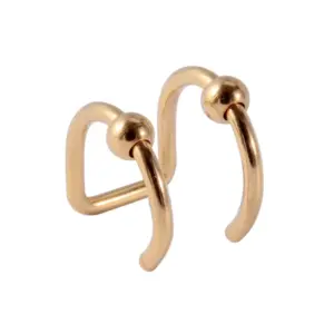 Golden Ball Double-Layer Ear Clip 1.2x8mm