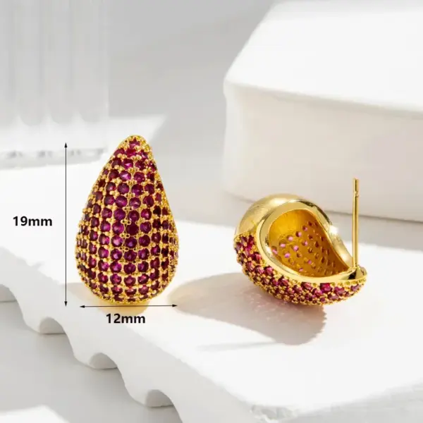 Wholesale 1 Pair Vintage Style Simple Style Water Droplets Plating Inlay Copper Zircon Gold Plated Ear Studs
