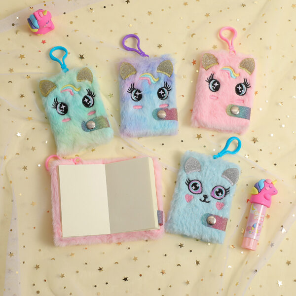Wholesale Mini Unicorn Cartoon Plush Snap Notebook