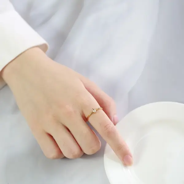 Wholesale 304 Stainless Steel 18K Gold Plated Simple Style Inlay Horse Eye Zircon Rings