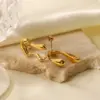 Wholesale PVD Coated Real Gold Plated Geometric 316 Stainless Steel Retro Waterproof Non Tarnish 316 Stainless Steel Ear Studs