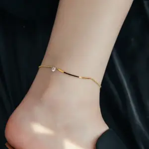 Qyb17 Smile Diamond Anklet / Gold