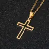 Water Plating 18K Gold Plated Cross Stainless Steel Fashion 304 Stainless Steel Necklace