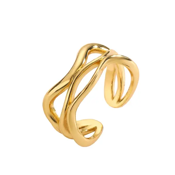 Wholesale Ig Style Classic Style Geometric Copper Plating 18k Gold Plated Open Rings