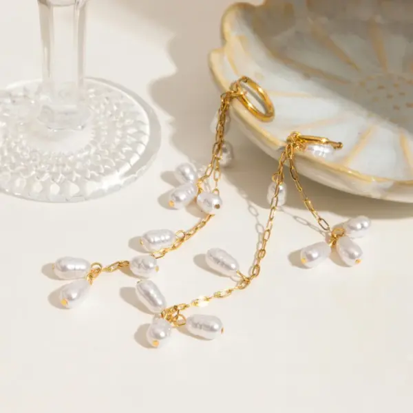 PVD Coated Real Gold Plated 18K Gold Geometric 304 Stainless Steel Acrylic Elegant French Style Waterproof Non Tarnish Drop Earrings