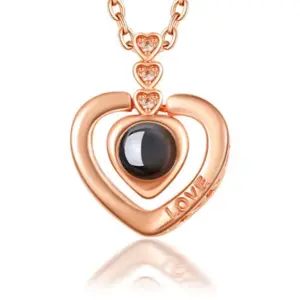 A188 Projection Stone/Not Necklace (Copper Plating Rose Gold)