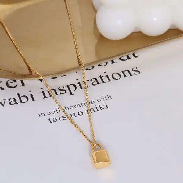 PVD Coated Real Gold Plated 18K Gold Geometric 304 Stainless Steel Waterproof Non Tarnish 304 Stainless Steel Necklace