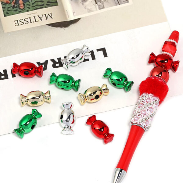 Wholesale acrylic christmas color candy straight hole beads