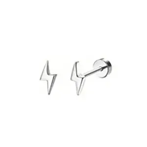Silver / One Size / Lightning Stud Earrings