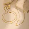 Wholesale PVD Coated Real Gold Plated 18K Gold Heart Shape 201 Stainless Steel IG Style Waterproof Non Tarnish 201 Stainless Steel Lobster Trigger Clasp Closure Chain Bracelet Necklace