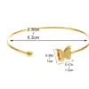 Wholesale PVD Coated Gold Plated Butterfly Stainless Steel Elegant Waterproof Non Tarnish 304 Stainless Steel Bangle