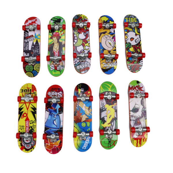 Wholesale finger skateboard puzzle decompression alloy plastic creative mini skateboard desktop toy gift