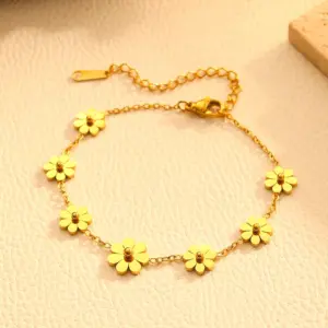 Golden Seven Chrysanthemum Bracelet
