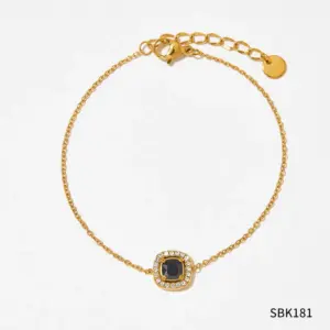 Sbk181 Bracelet Gold Black Zirconium