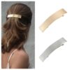 Wholesale European and American Cross-Border Alloy Hairpin Geometric Rectangular Brushed Spring Clip Hairpin Simple Elegant Hair Accessories Hairpin for the Back of the Head